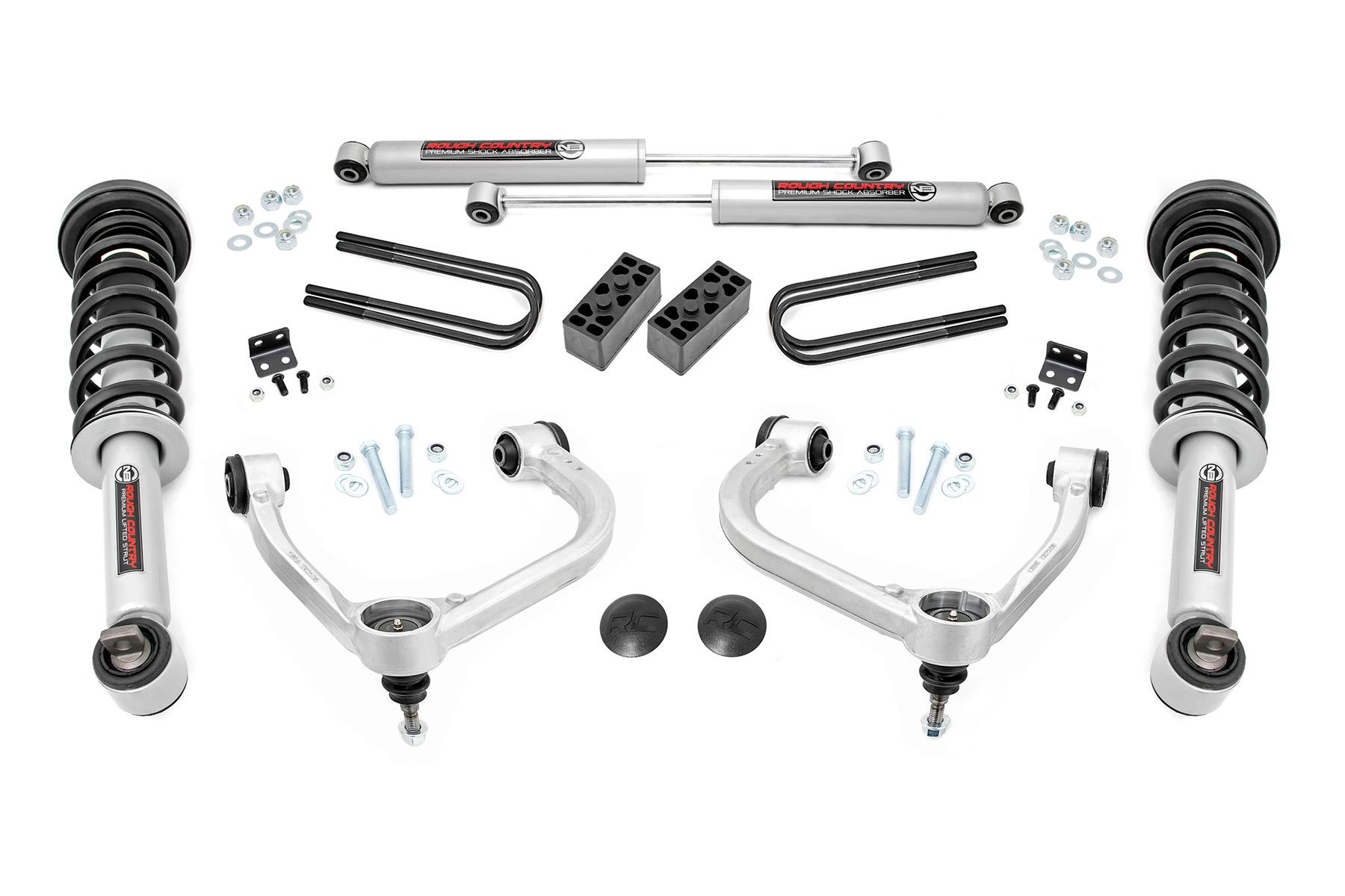 Rough Country 3 Inch Lift Kit | Forged UCA | N3 Struts | Ford F-150 4WD (2021-2025)