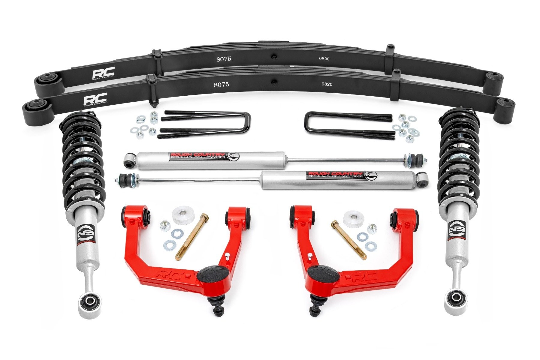 Rough Country 3.5 Inch Lift Kit | Red UCA | N3 Struts | Toyota Tacoma 2WD/4WD (2005-2023)