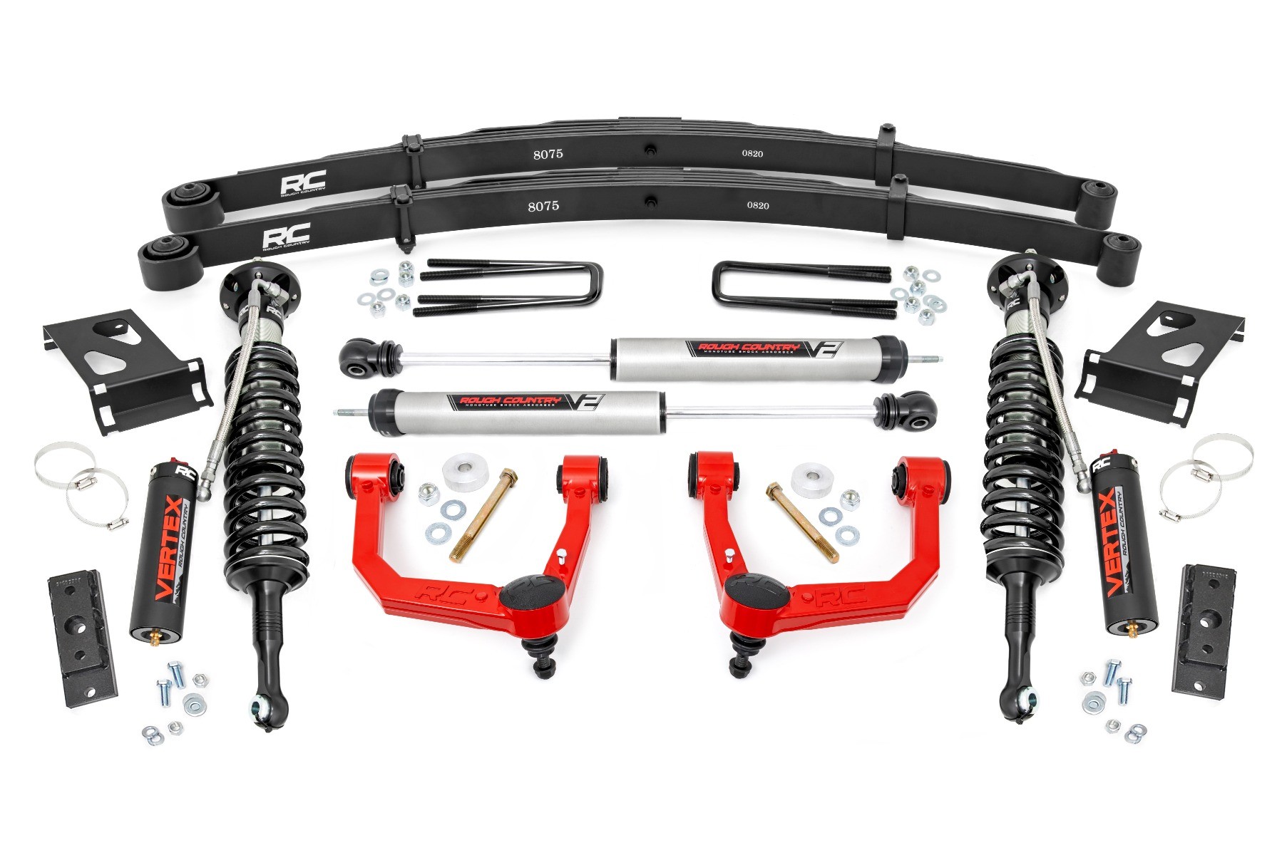 Rough Country 3.5 Inch Lift Kit | Red UCA | Vertex/V2 | Toyota Tacoma 2WD/4WD (2005-2023)