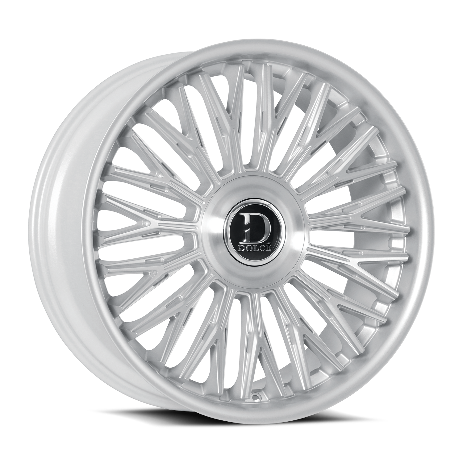 Dolce Luxury Wheels Lusso Glossy Sliver Brush Face Stainless Lip 24x10 35mm Offset 6x135,6x139.7 (6x5.5)