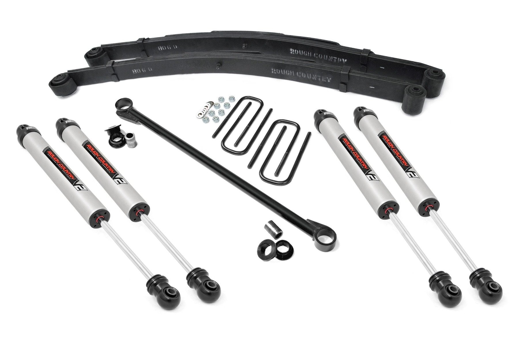 Rough Country 2.5 Inch Leveling Kit | Leaf Spring | V2 | Ford F-250/F-350 Super Duty (99-04)