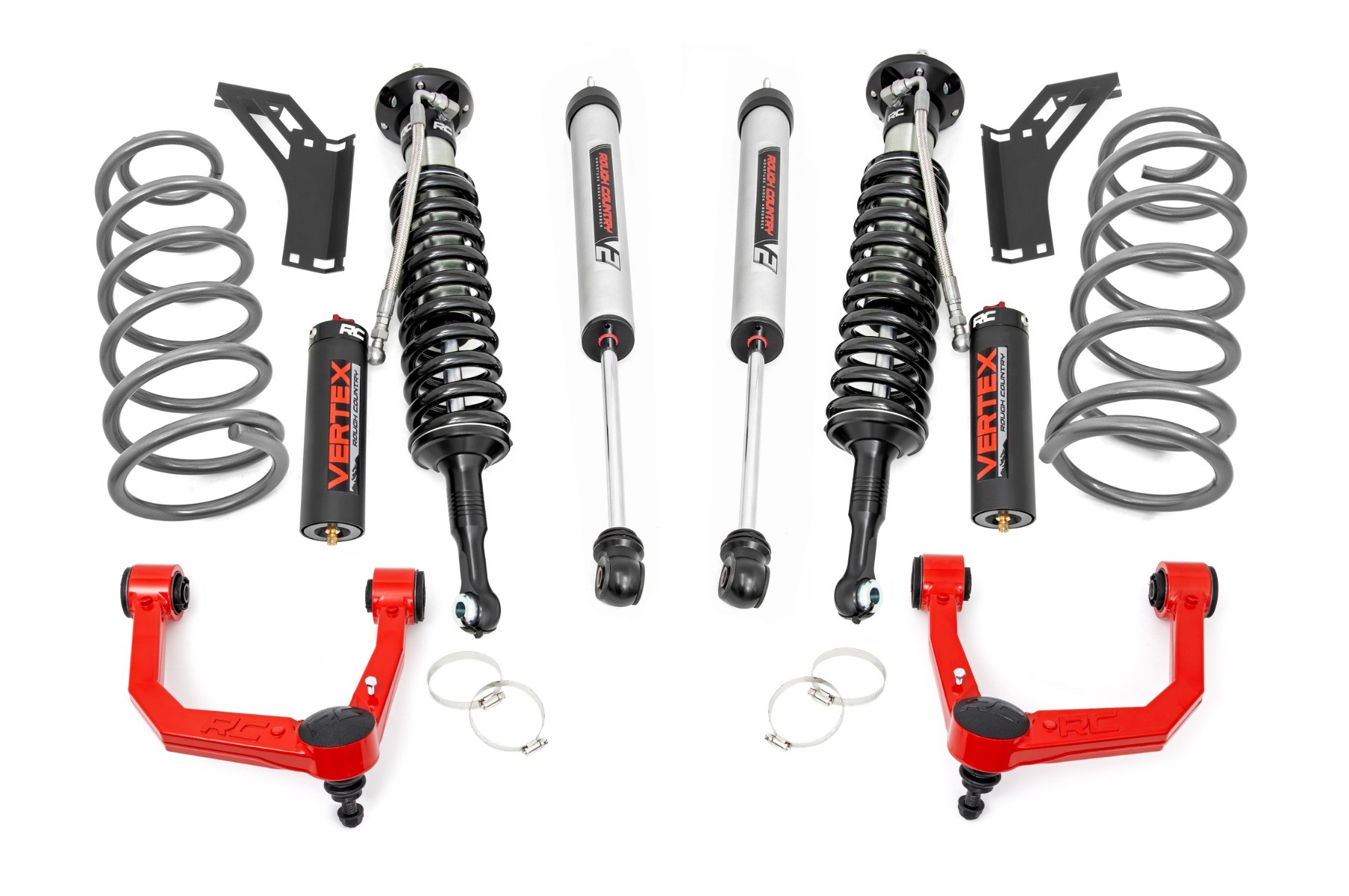 Rough Country 3 Inch Lift Kit | Upper Control Arms | RR Coils | Vertex/V2 Struts | Toyota 4Runner (10-24)