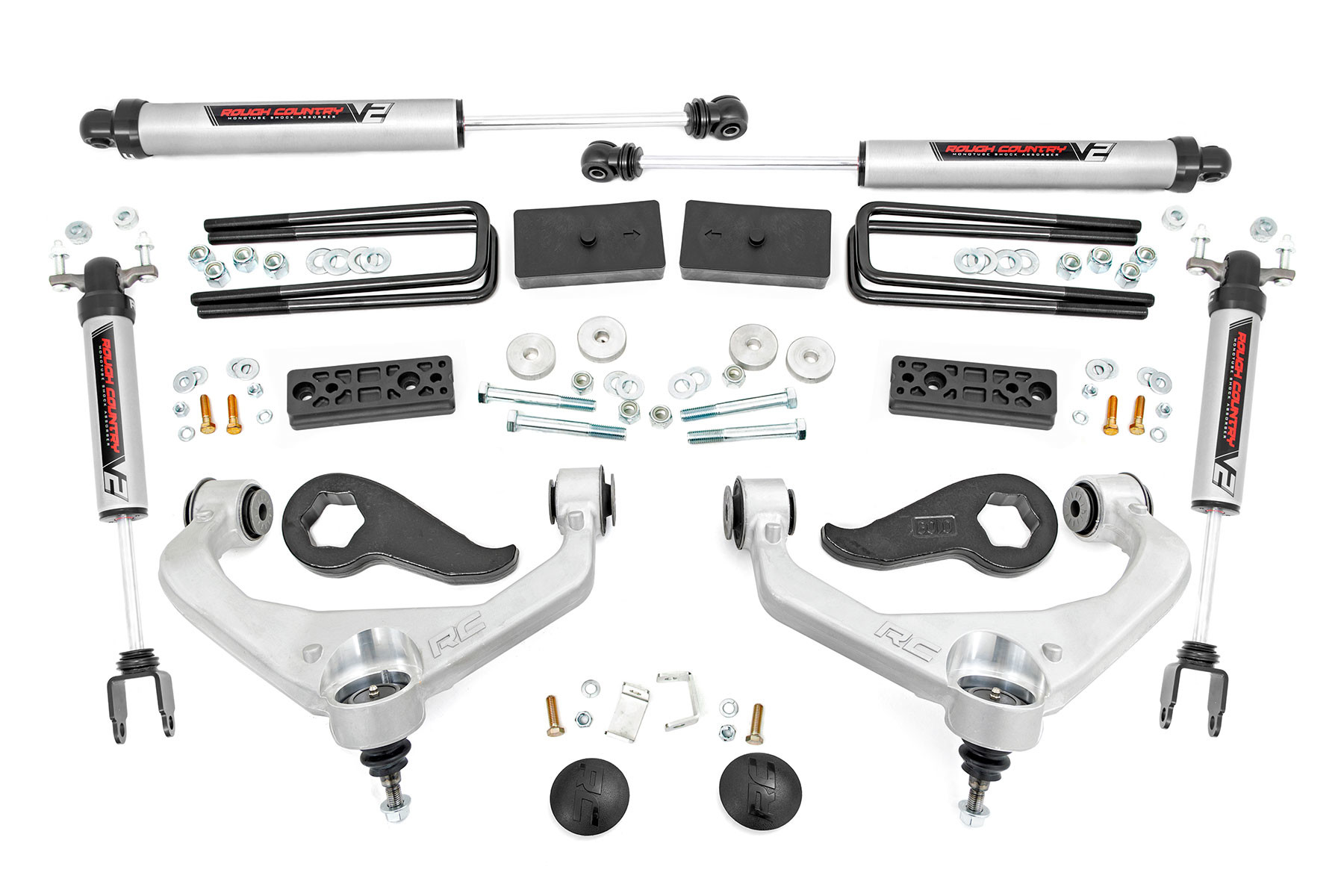 Rough Country 3 Inch Lift Kit | UCAs | V2 | w/ Overloads | Chevy/GMC 2500HD/3500HD (20-25)