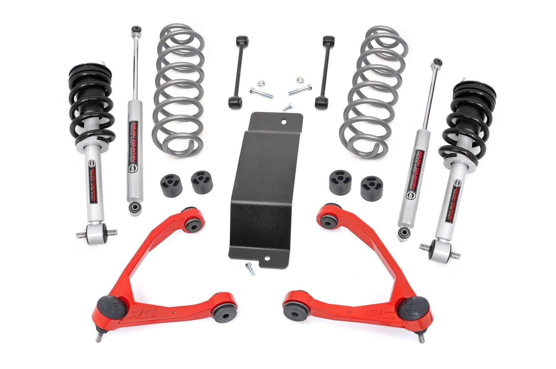 Rough Country 3.5 Inch Lift Kit | N3 Struts | Forged UCAs RED | Chevy/GMC SUV 1500 (07-20)