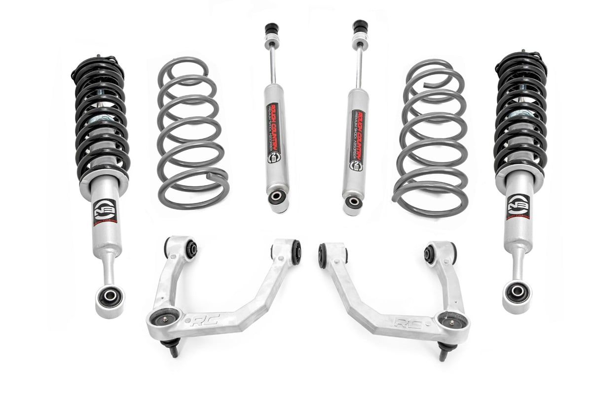 Rough Country 3 Inch Lift Kit | Upper Control Arms | RR Coils | N3 Struts | Toyota 4Runner (10-24)