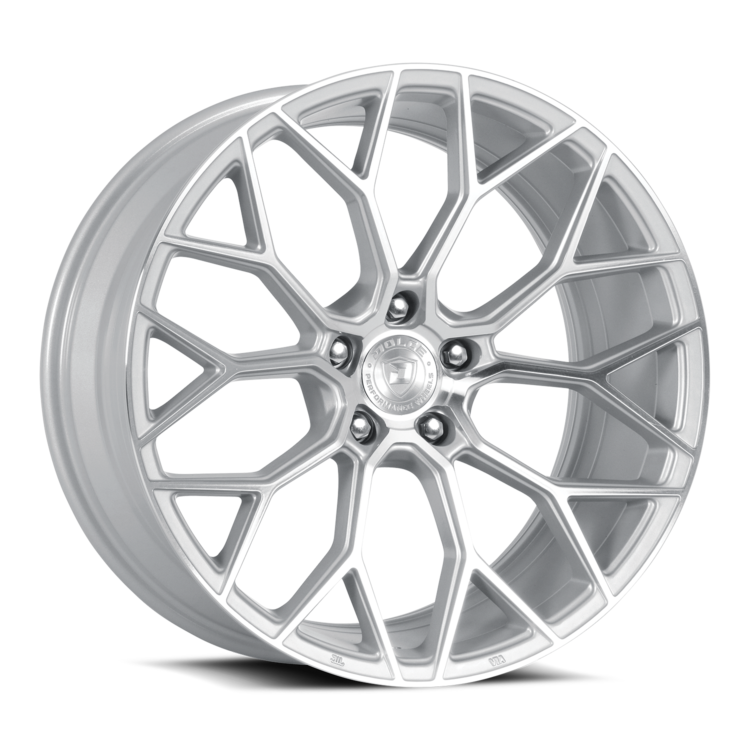 Dolce Performance Wheels Pista Gloss Silver Machined Face 20x8.5 28mm Offset 5x112