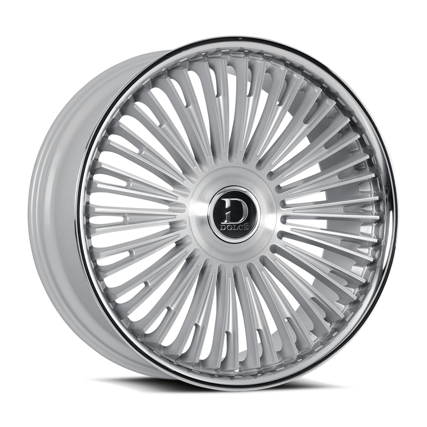 Dolce Luxury Wheels Razzo Glossy Sliver Brush Face Stainless Lip 22x9.5 18mm Offset 6x135,6x139.7 (6x5.5)