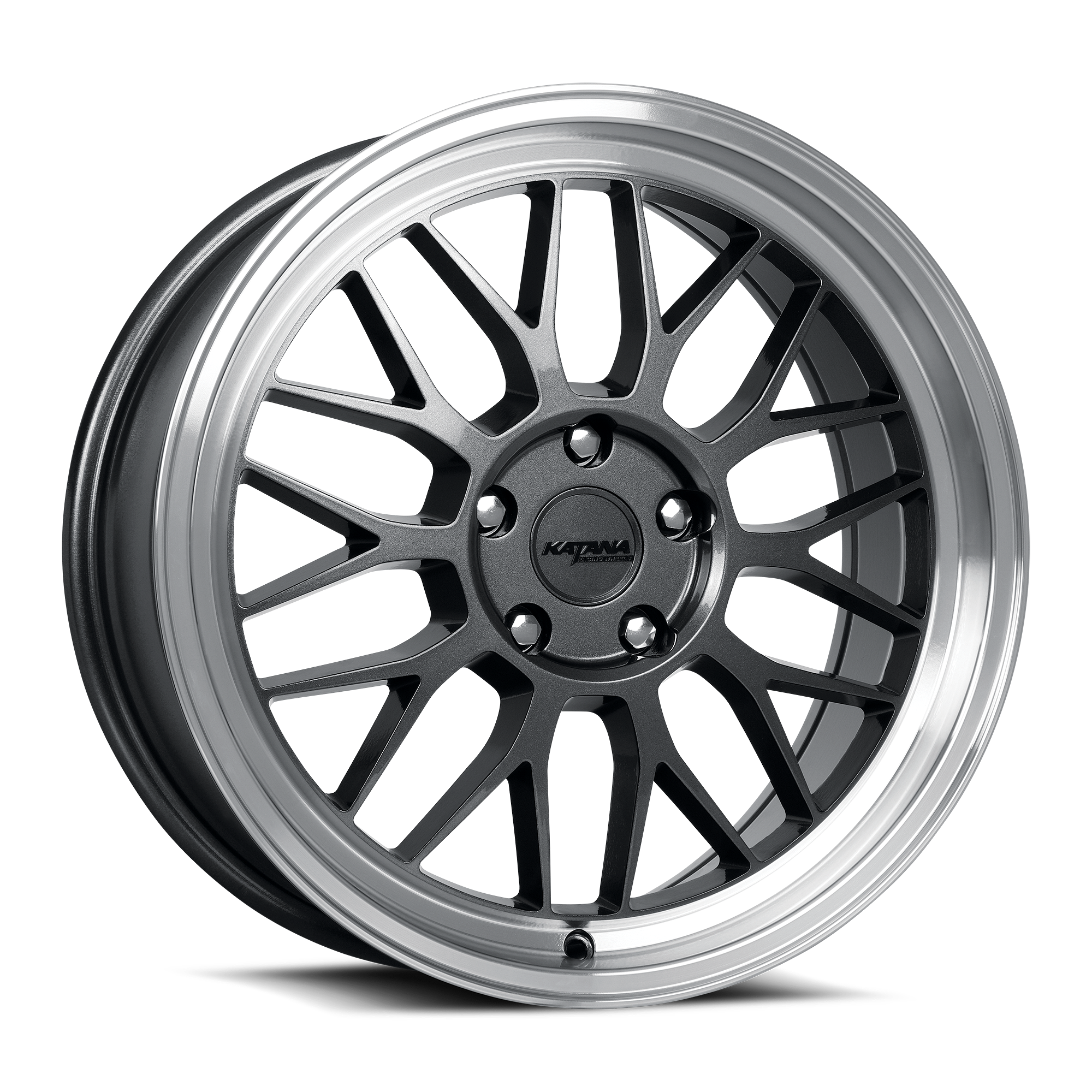 Katana Racing Wheels Kr06 Glossy Gun Metal Machine Lip 18x8 40mm Offset 5x114.3 (5x4.5)