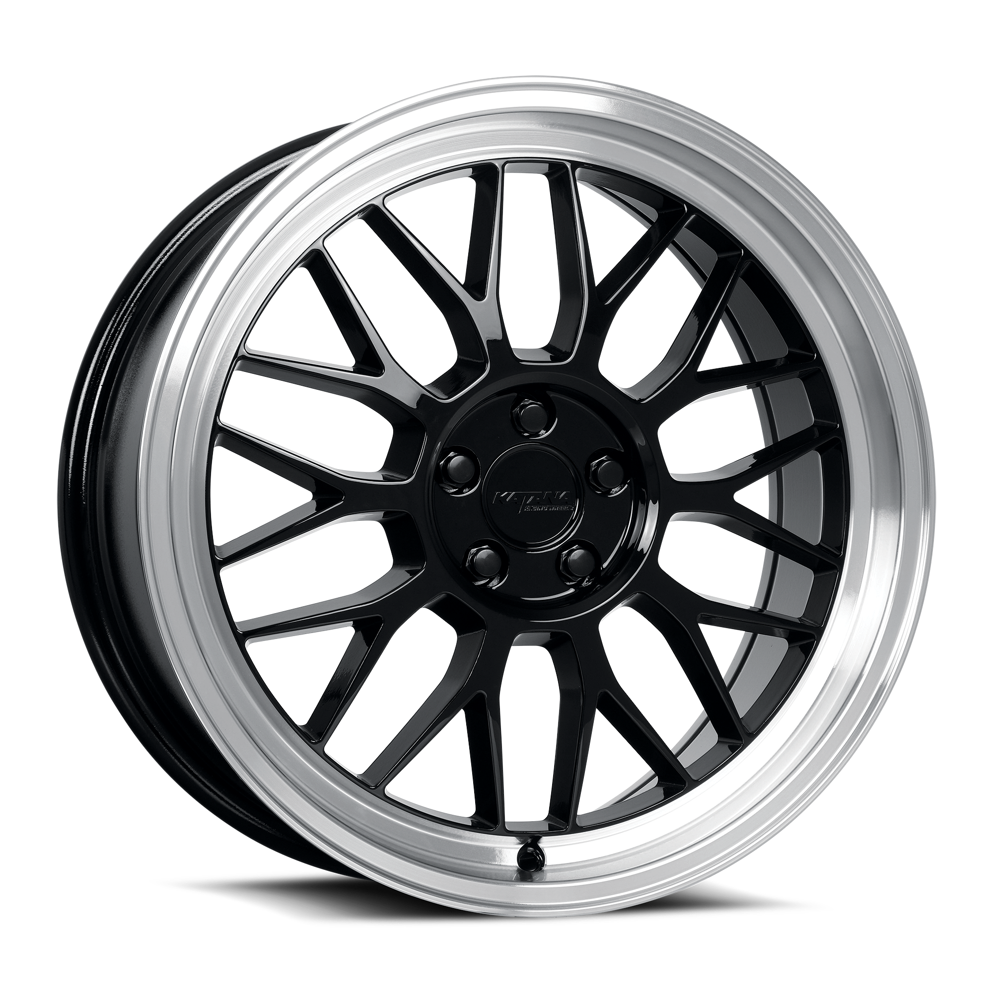 Katana Racing Wheels Kr06 Glossy Black Machined Lip 18x8 40mm Offset 5x100