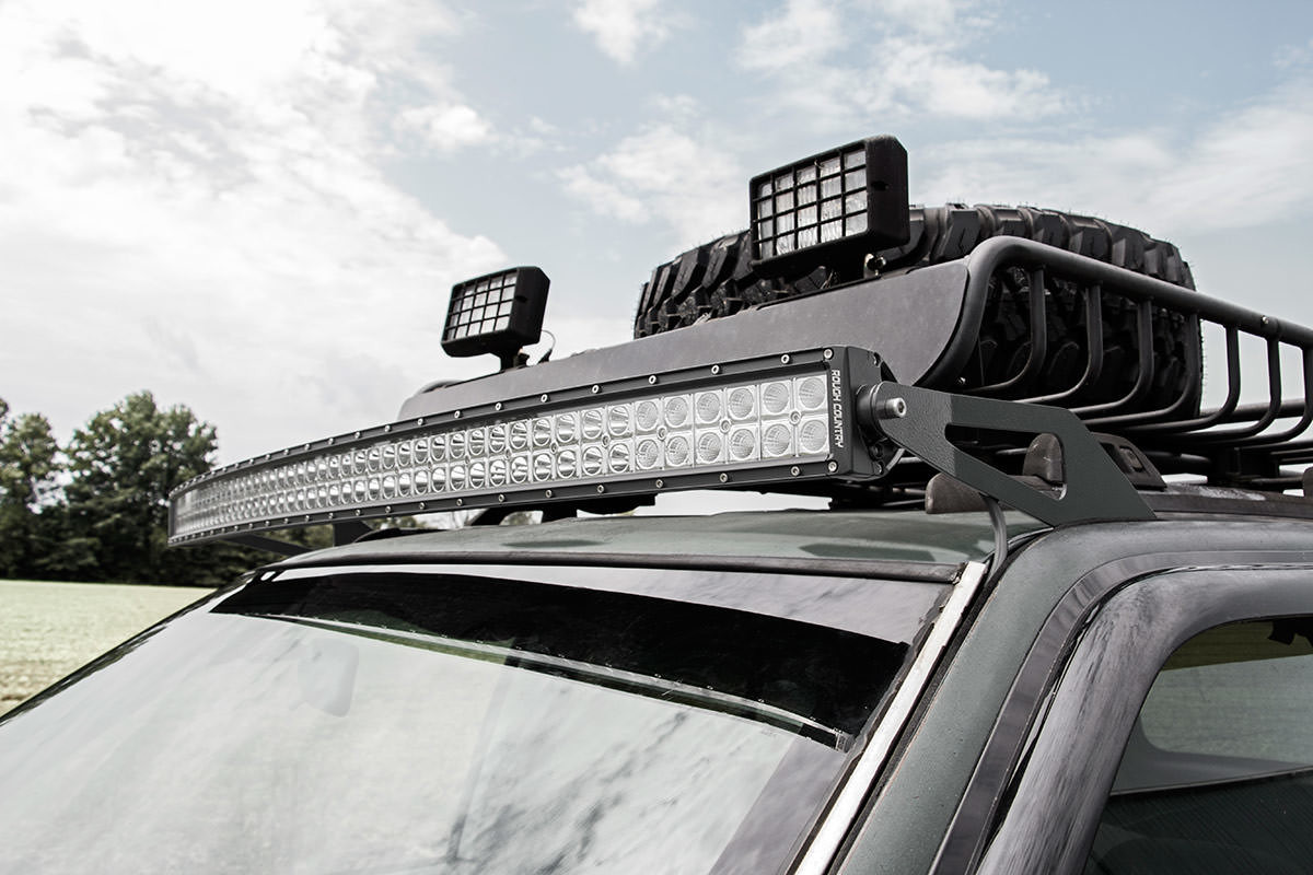 Rough Country LED Light Mount | Upper Windshield | 50" Curved | Jeep Grand Cherokee ZJ (93-98)