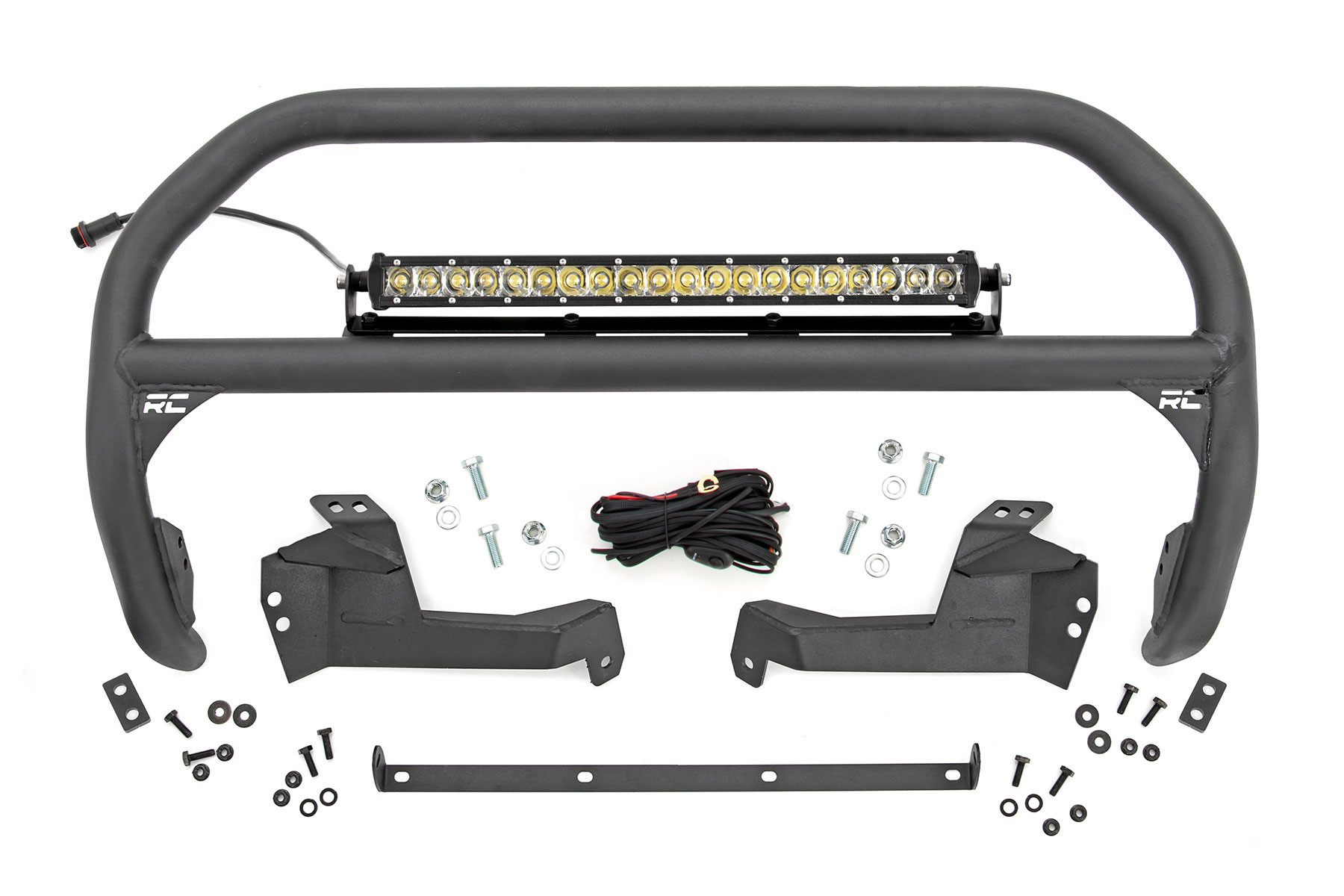 Rough Country Nudge Bar | 20 Inch Chrome Single Row LED | Ford Bronco Sport 4WD (2021-2025)