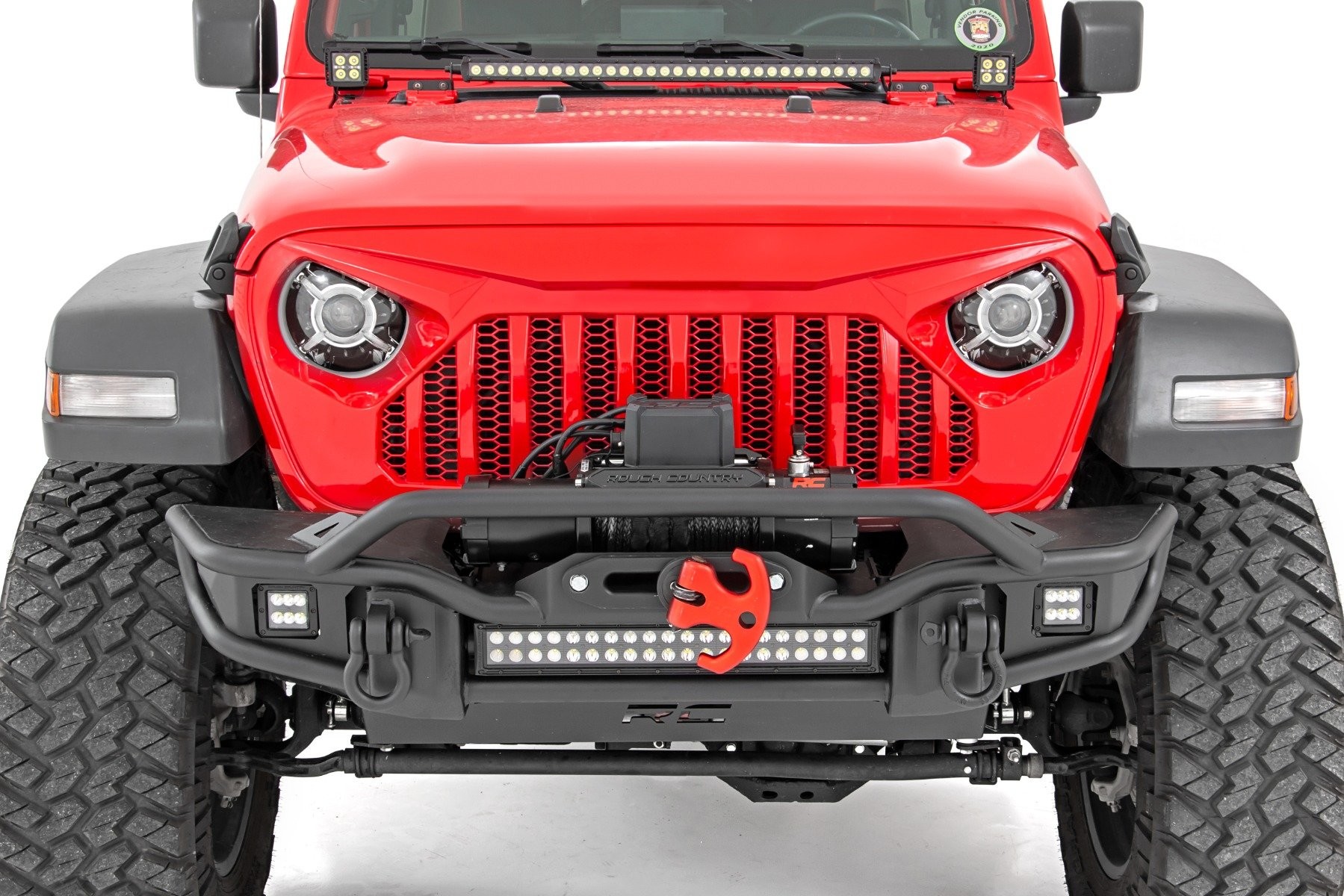 Rough Country 9 Inch DRL Halo LED Headlights | DOT Approved | Jeep Gladiator JT/Wrangler JL (18-25)