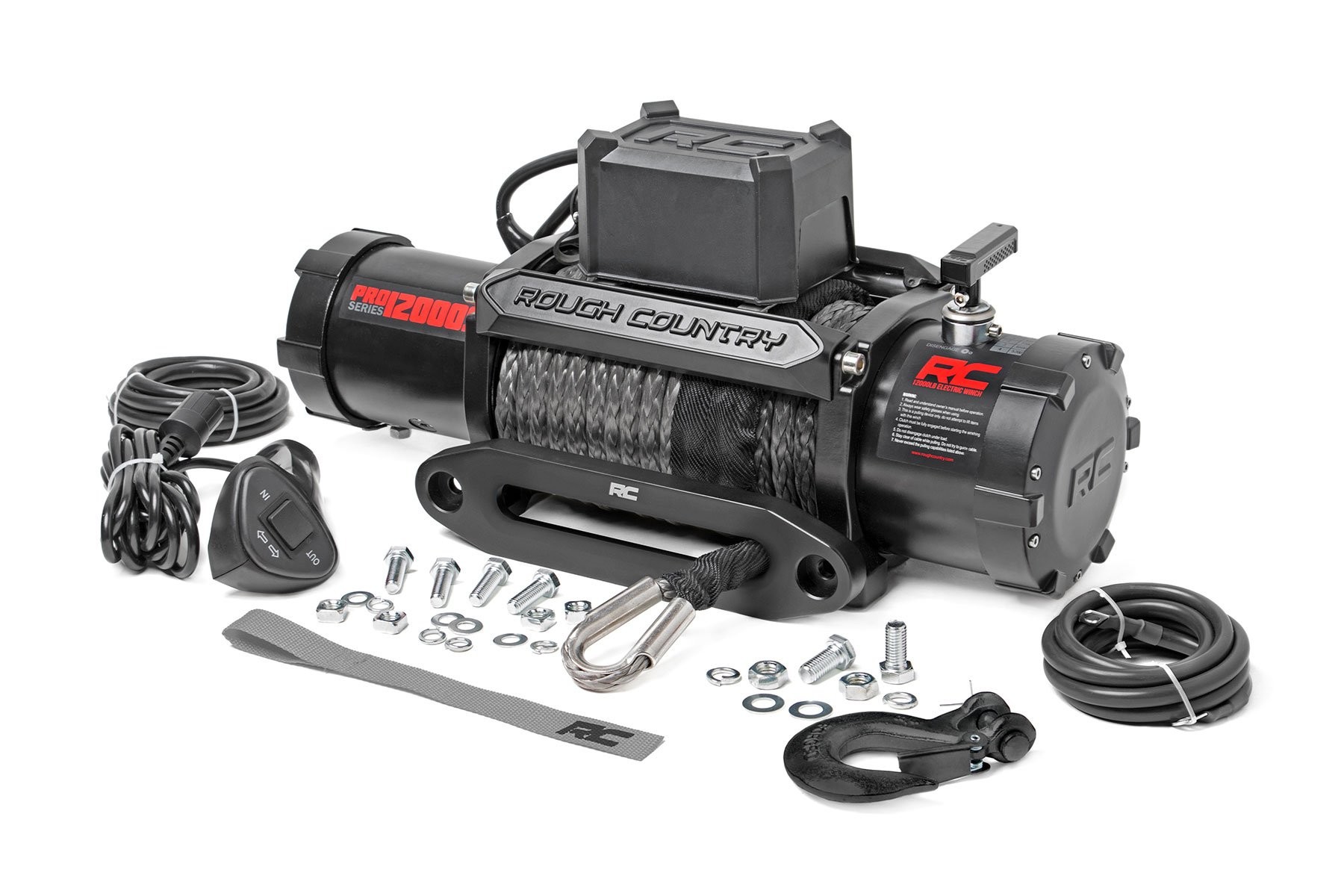 Rough Country 12000-Lb Pro Series Winch | Synthetic Rope