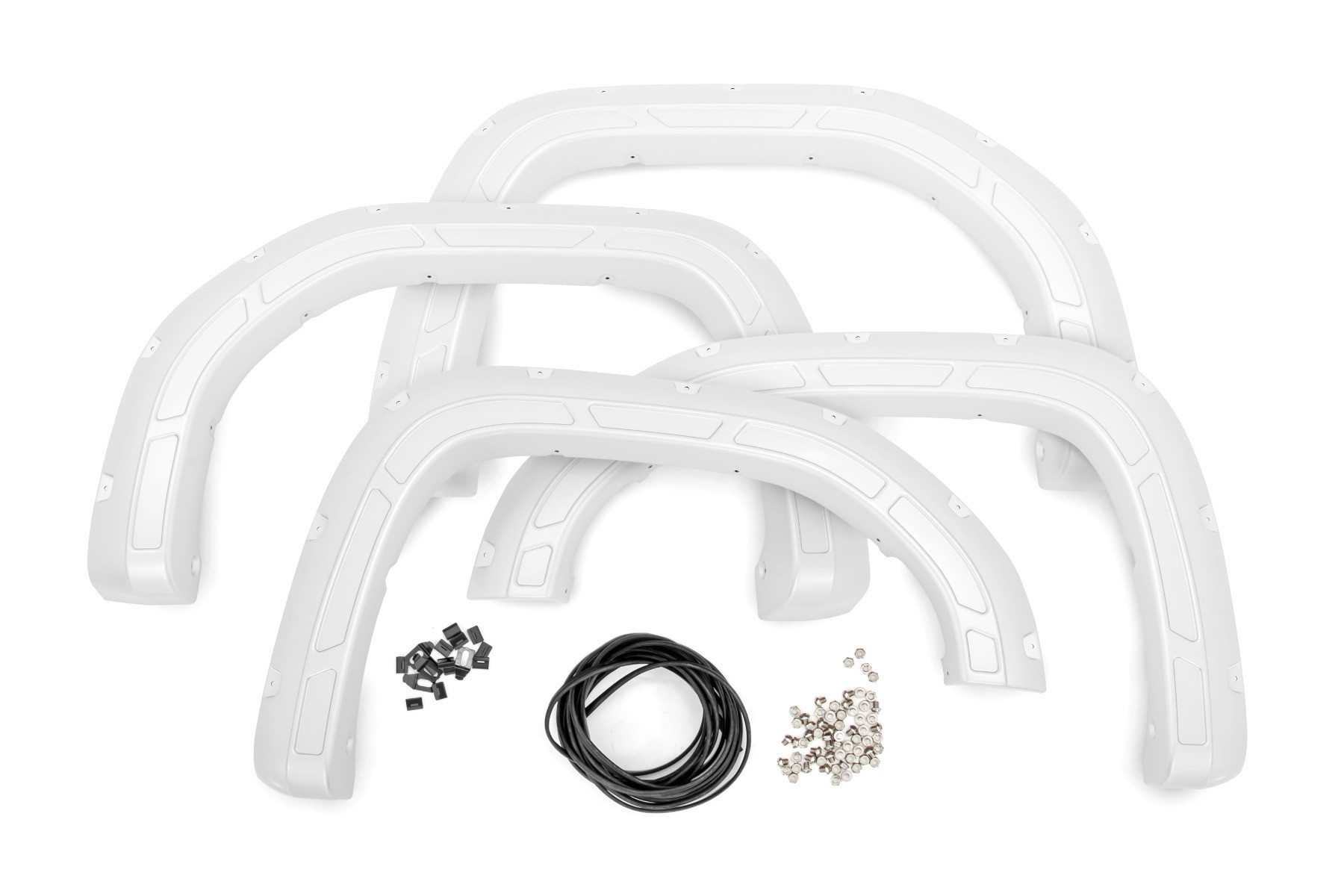 Rough Country Fender Flares | Defender | GAZ Summit White | GMC Sierra 1500 2WD/4WD (2019-2025 & Classic)
