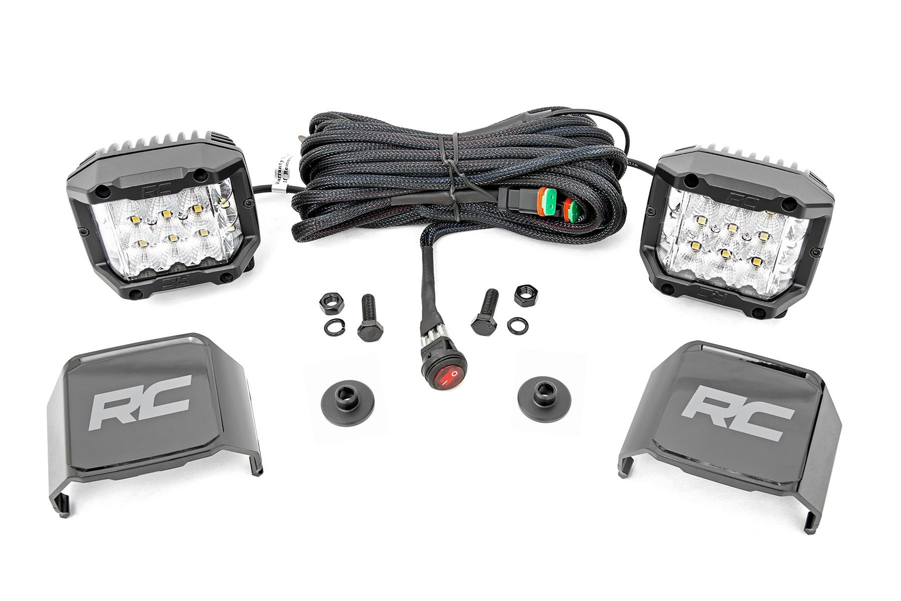 Rough Country LED Light Kit | Ditch Mount |  2" Chrome Pair | Wide | Ford Bronco 4WD (21-25)