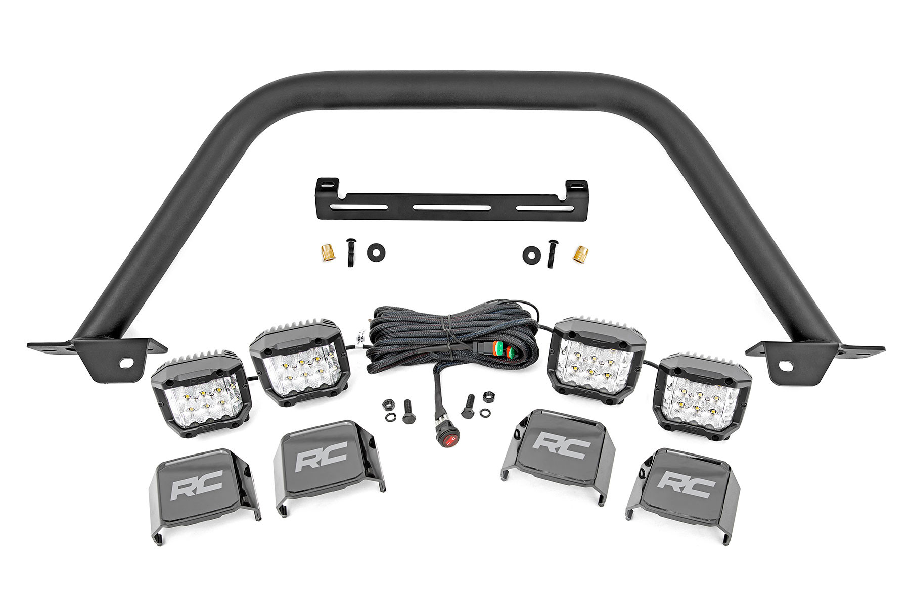 Rough Country Safari Bar | 3" OSRAM (Quad) | Wide | OE Modular Steel | Ford Bronco (21-25)