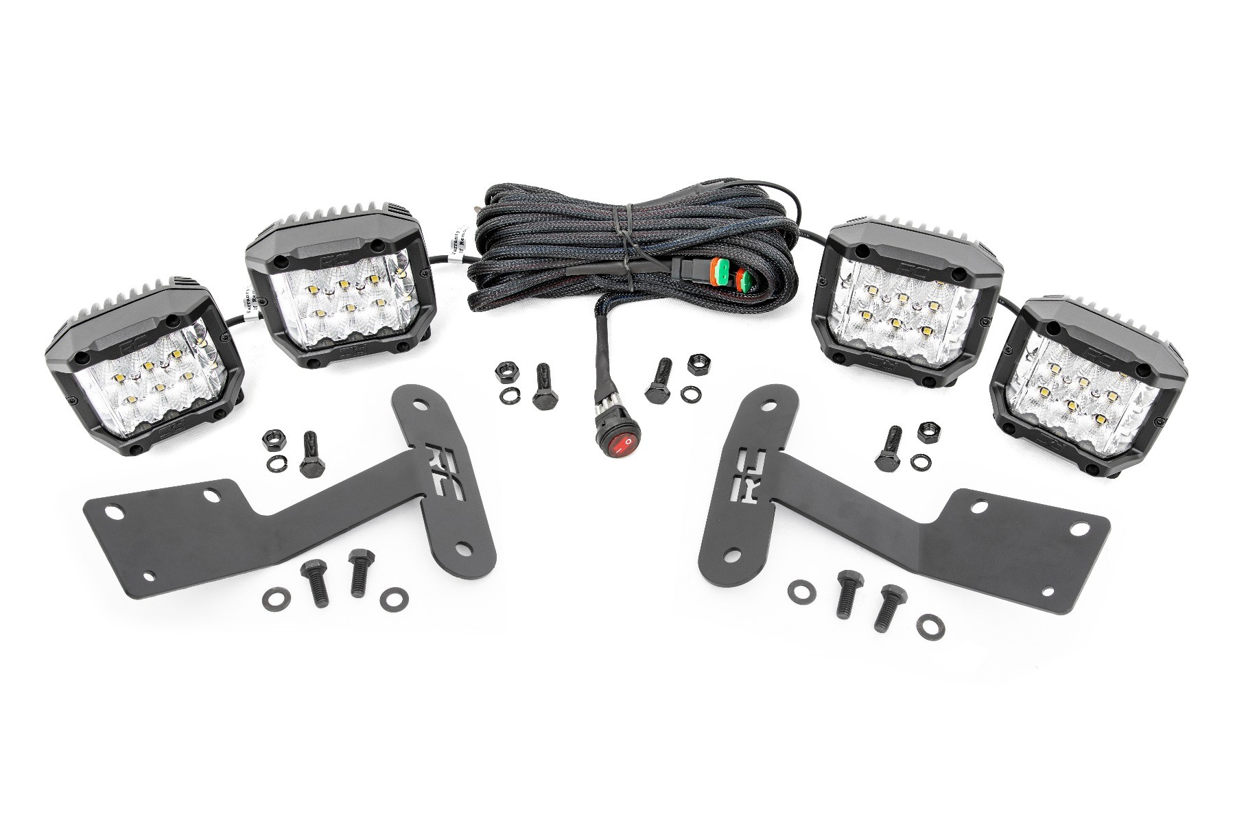 Rough Country LED Light Kit | Ditch Mount | 3" OSRAM | Wide | Toyota Tundra 2WD/4WD (14-21)