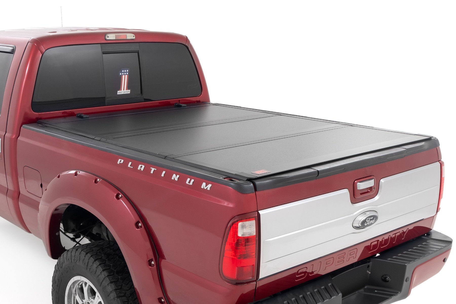 Rough Country Hard Tri-Fold Flip Up Bed Cover | 6'10" Bed | Ford F-250/F-350 Super Duty (99-16)