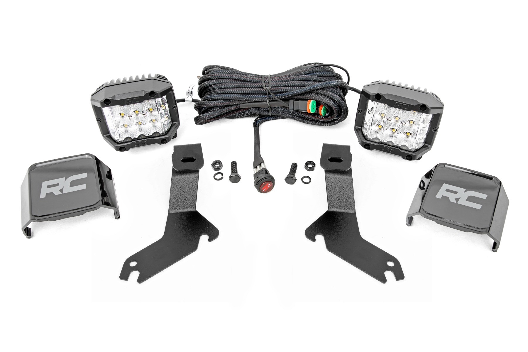 Rough Country LED Light Kit | Ditch Mount |  3" OSRAM | Wide | Chevy Silverado 1500 (99-06)