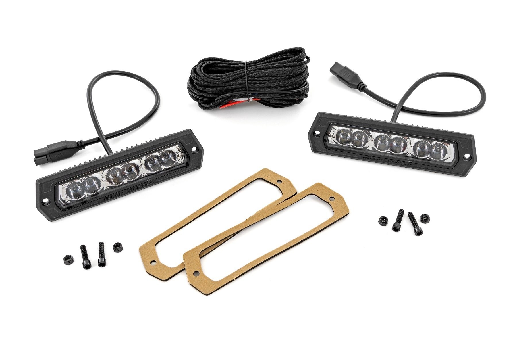 Rough Country 6 Inch Chrome Series LED Lights | Flush Mount | Pair