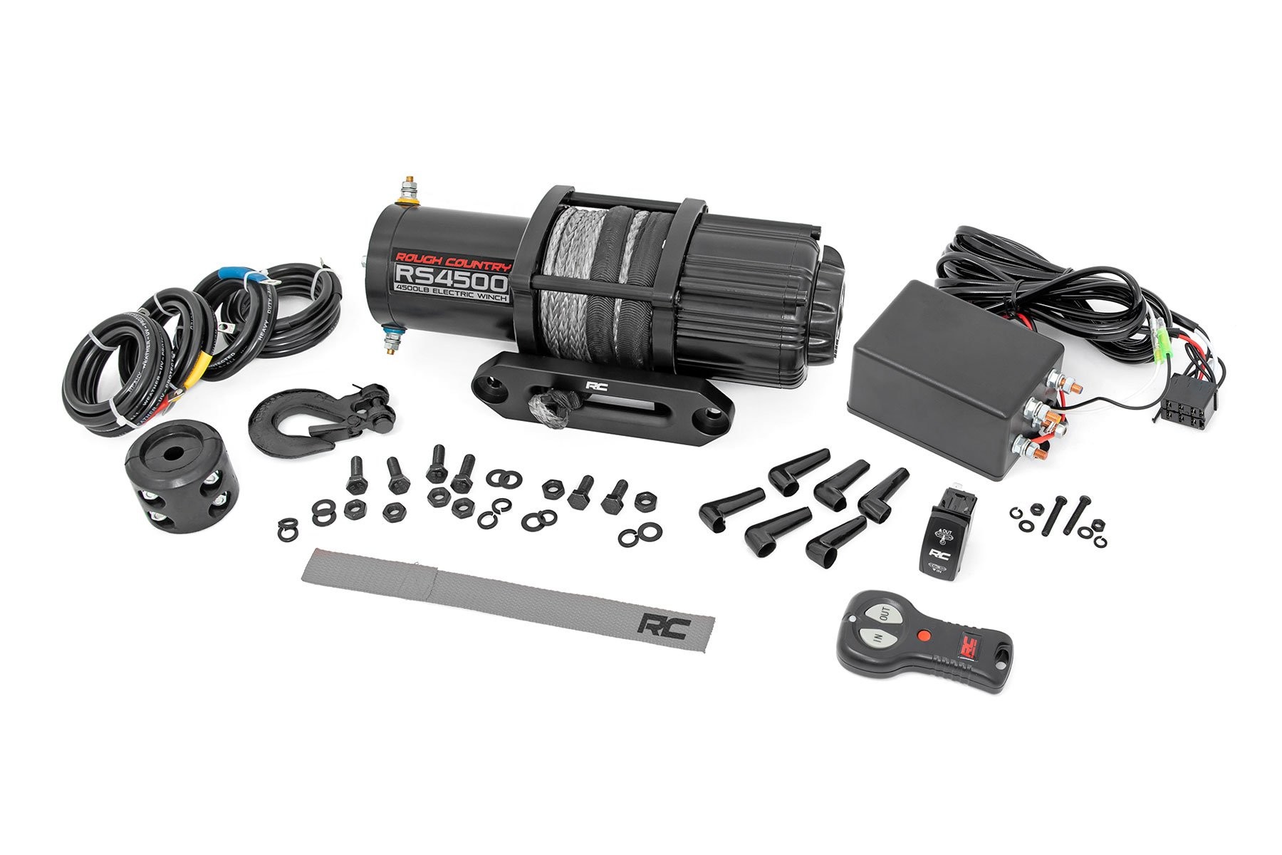 Rough Country 4500-LB Winch W/ Remote | UTV | Synthetic Rope