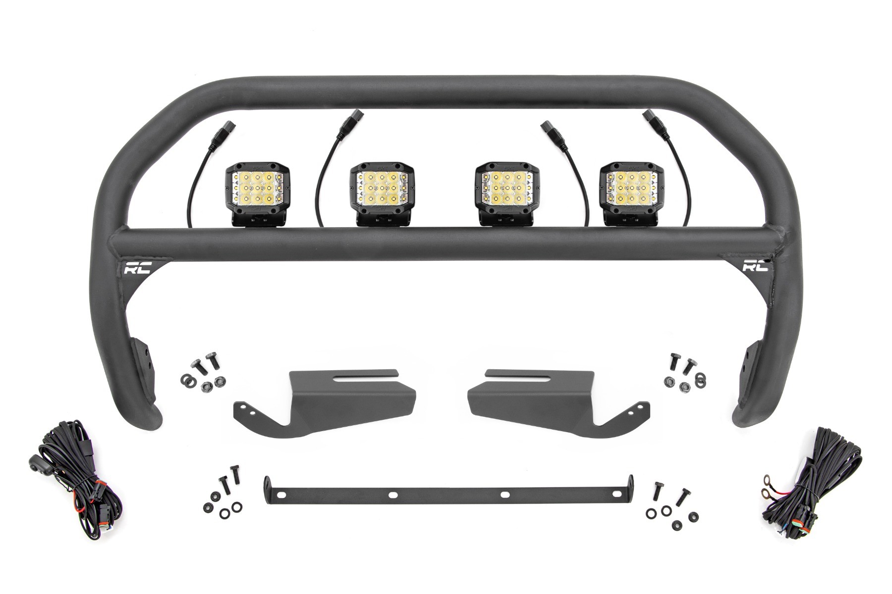 Rough Country Nudge Bar | 3 Inch Wide Angle Led (x4) | Oe Modular Steel | Ford Bronco (21-25)