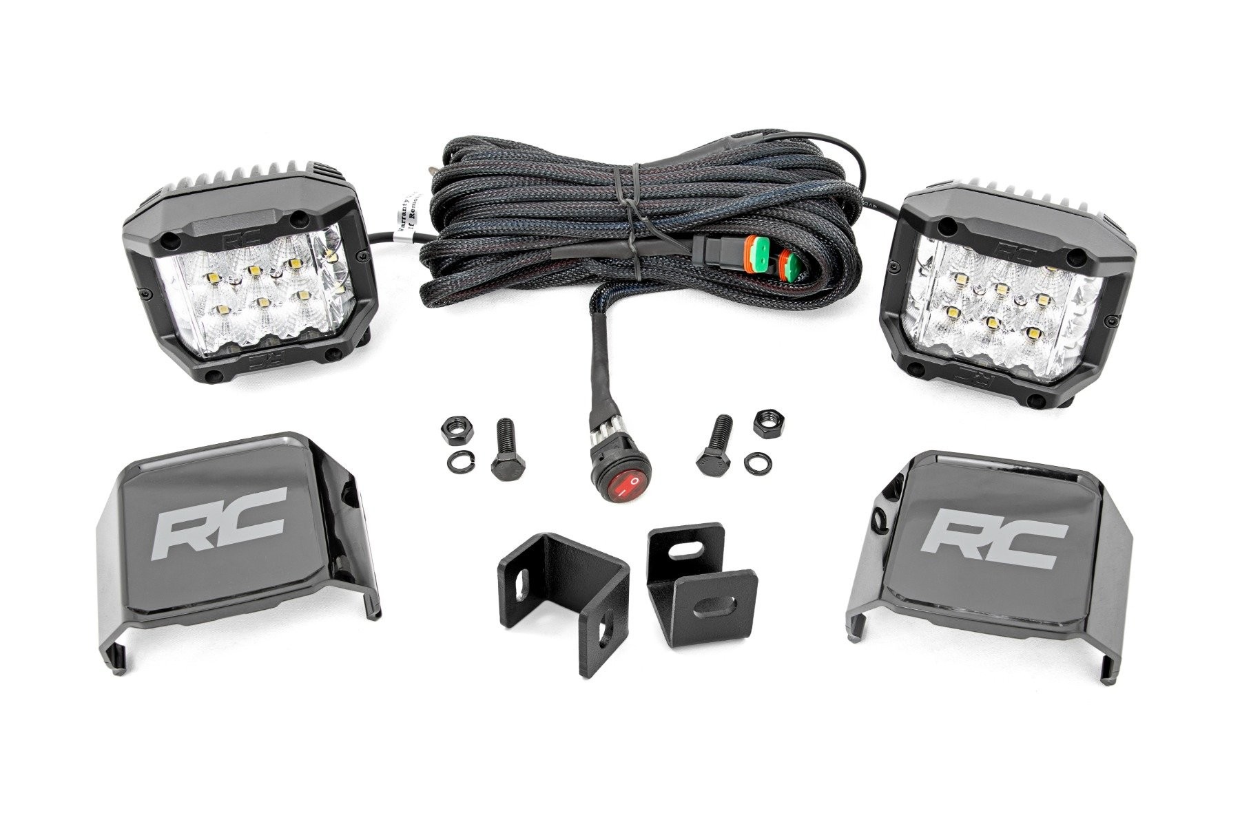 Rough Country LED Light Kit | Ditch Mount |  3" OSRAM | Wide | Toyota Tundra 2WD/4WD (22-25)