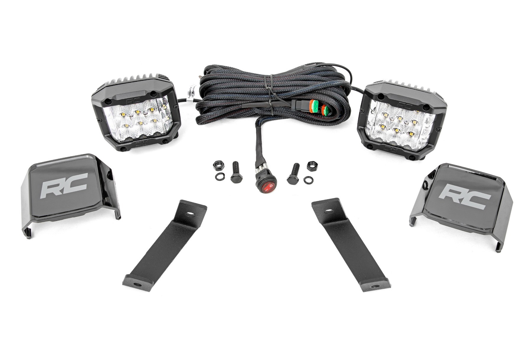Rough Country LED Light Kit | Ditch Mount |  3" OSRAM | Wide | Jeep Cherokee KL (14-21)