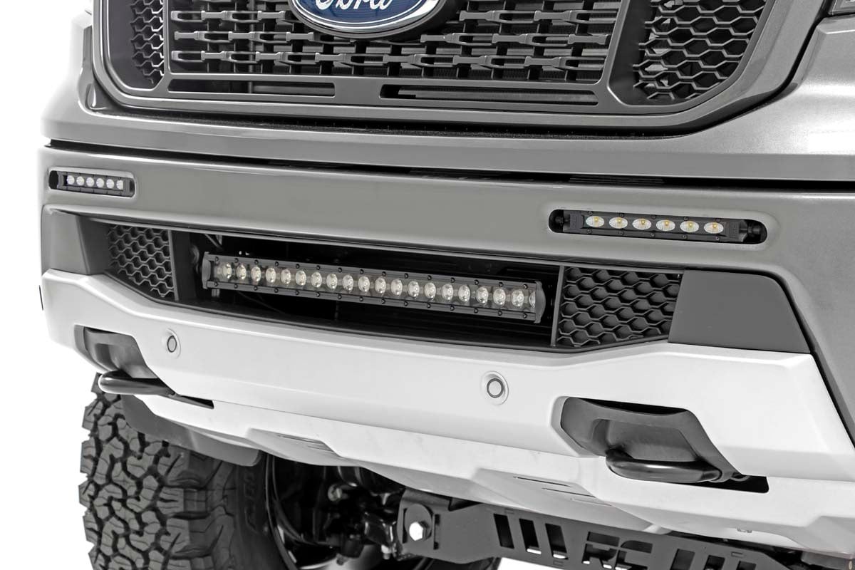 Rough Country LED Light Kit | Bumper Mount | 6" Black Slimline Pair | Ford Ranger (19-23)