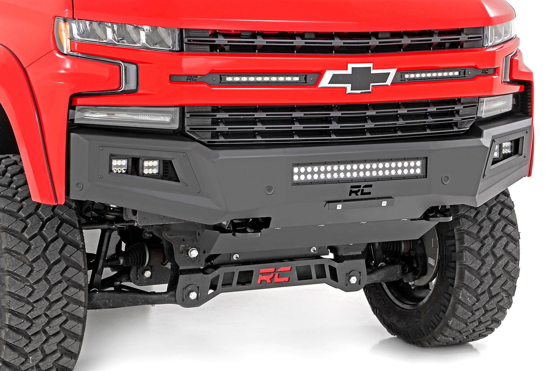 Rough Country High Clearance Front Bumper | LED Lights & Skid Plate | Chevy Silverado 1500 (19-22)