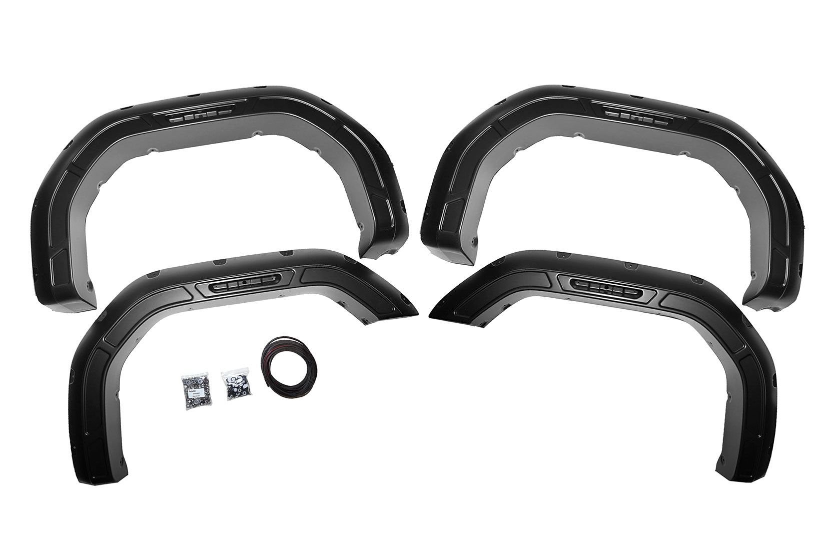 Rough Country Fender Flares | Defender | GBA Black | GMC Sierra 2500 HD/Sierra 3500 HD (20-25)