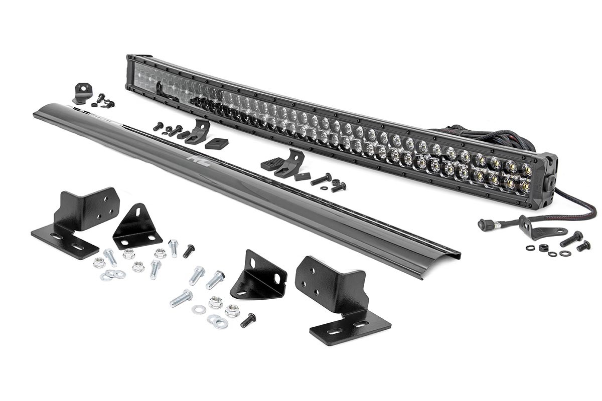 Rough Country LED Light  | Bumper Mount | 40" Black Dual Row | White DRL | Ford F-250 Super Duty (11-16)