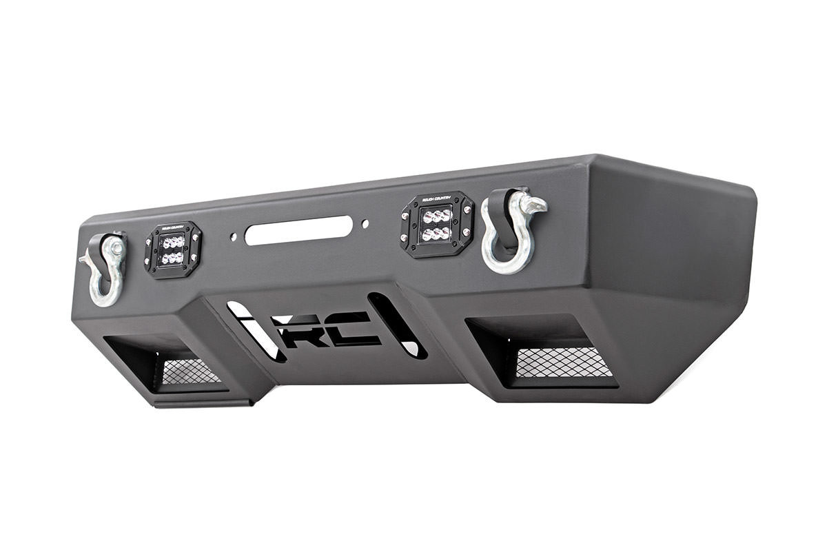 Rough Country Front Bumper | Stubby | BLK LED | Jeep Gladiator JT/Wrangler JK & JL/Wrangler Unlimited