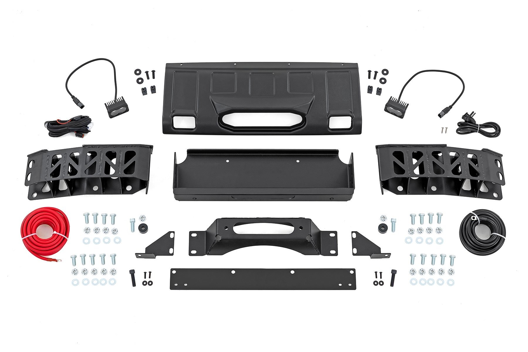 Rough Country Hidden Winch Mount | White SAE | Fog | Toyota Land Cruiser 4WD (2024-2025)