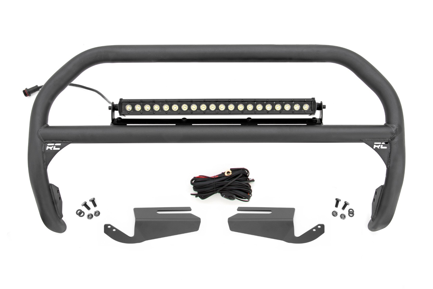 Rough Country Nudge Bar | 20 Inch Black Single Row LED | OE Modular Steel | | Ford Bronco (21-25)