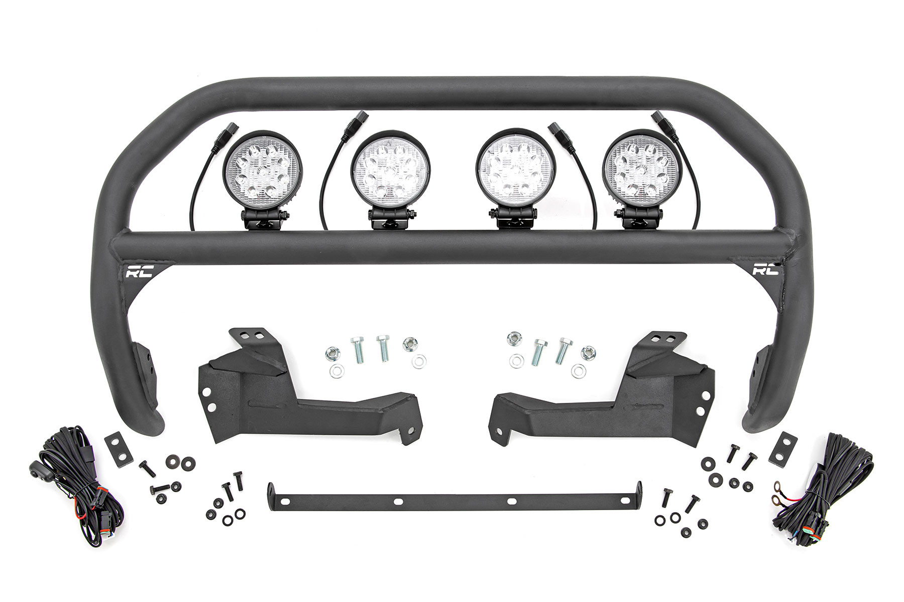 Rough Country Nudge Bar | 4 Inch Round Led (x4) | Ford Bronco Sport 4WD (2021-2025)