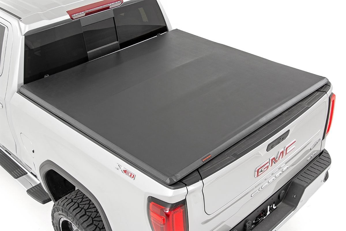 Rough Country Soft Tri-Fold Bed Cover | 6'7" Bed | Chevy/GMC Sierra/Silverado 1500 (19-25)