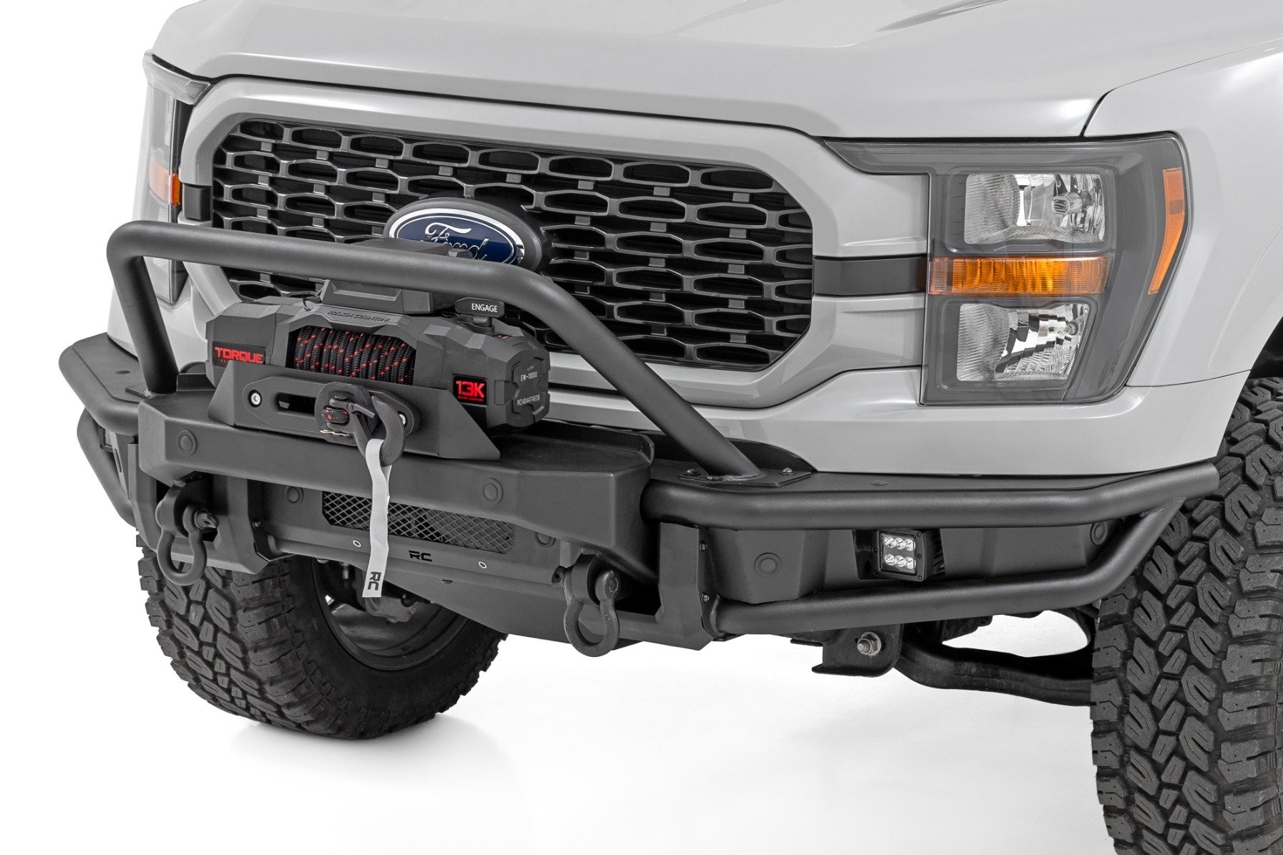 Rough Country Front Bumper | Tubular |Winch Mount | Ford F-150 2WD/4WD (2021-2023)