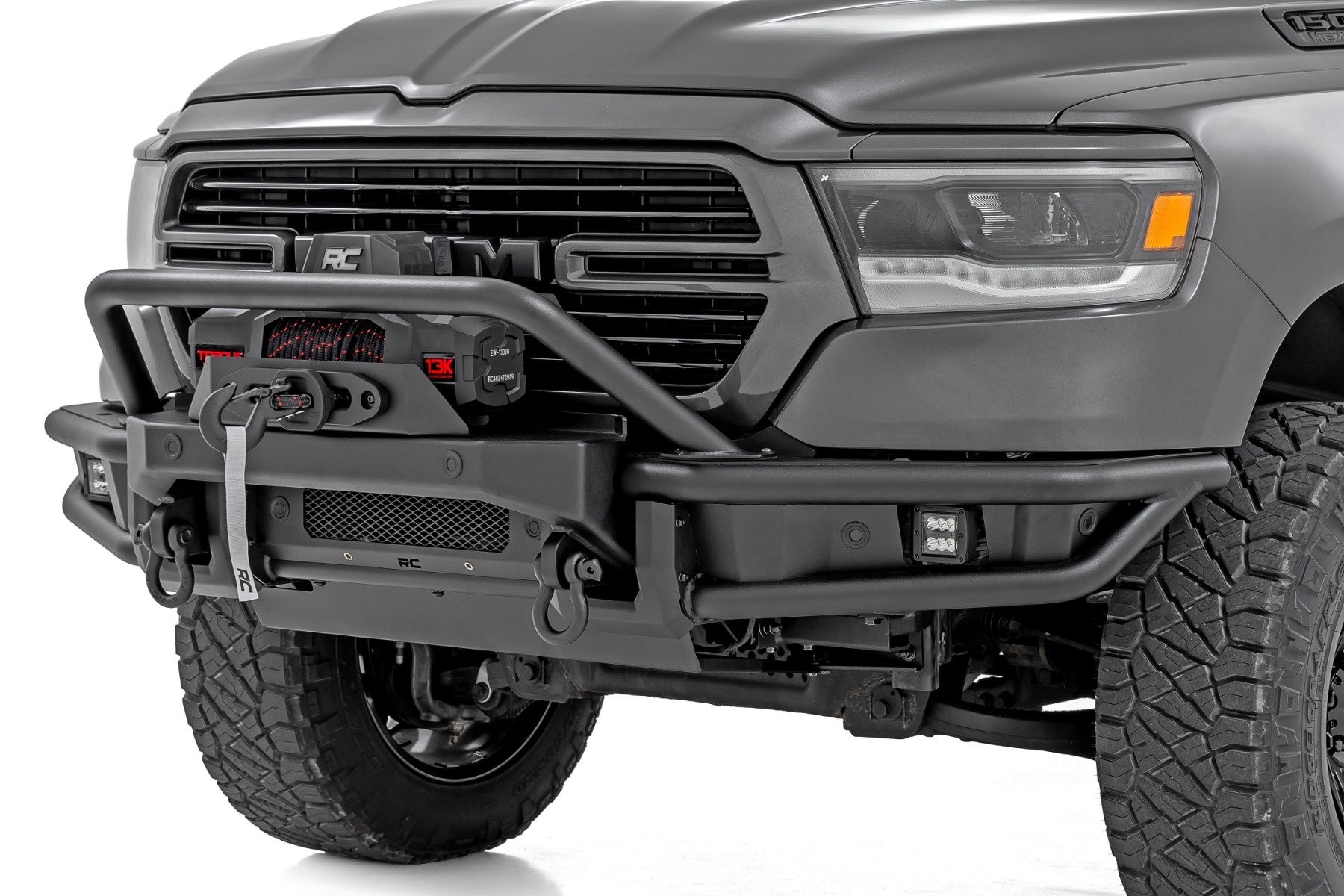 Rough Country Front Bumper | Tubular | Winch Mount | Ram 1500 2WD/4WD (2019-2024)