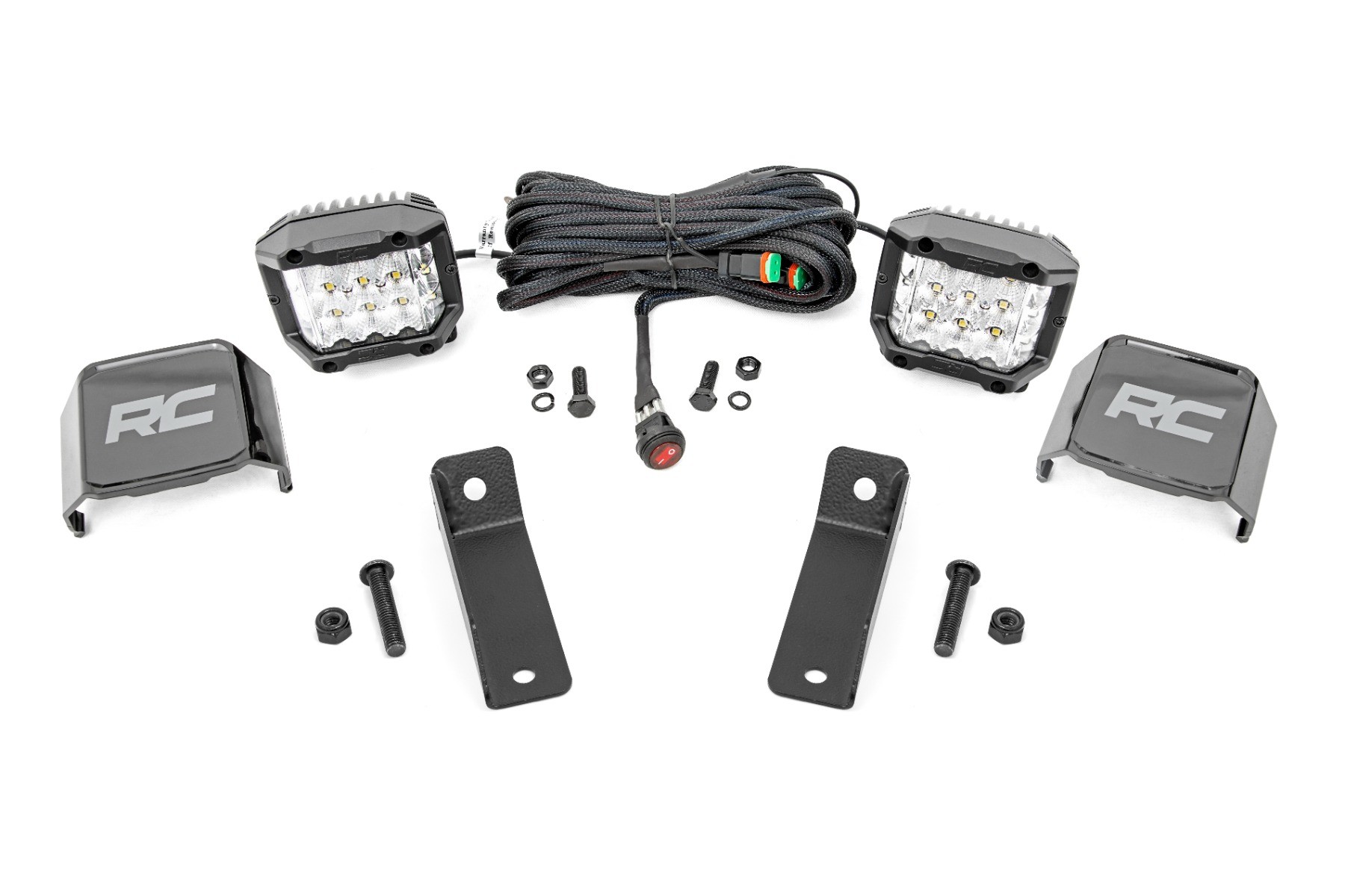 Rough Country LED Light Kit | Rear Mount | 2" Chrome Pair | Wide Angle | Can-Am Maverick Sport 1000R