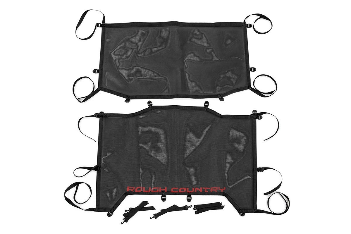 Rough Country Mesh Bikini Top Plus | Black | Jeep Wrangler JL (21-23)/Wrangler Unlimited (18-23)