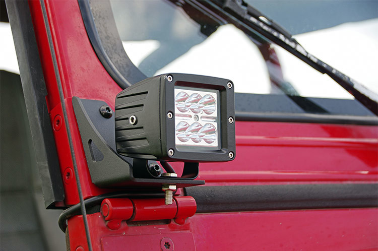 Rough Country LED Light Mount | Lower Windshield | Pod Pair | Jeep Wrangler YJ 4WD (87-95)