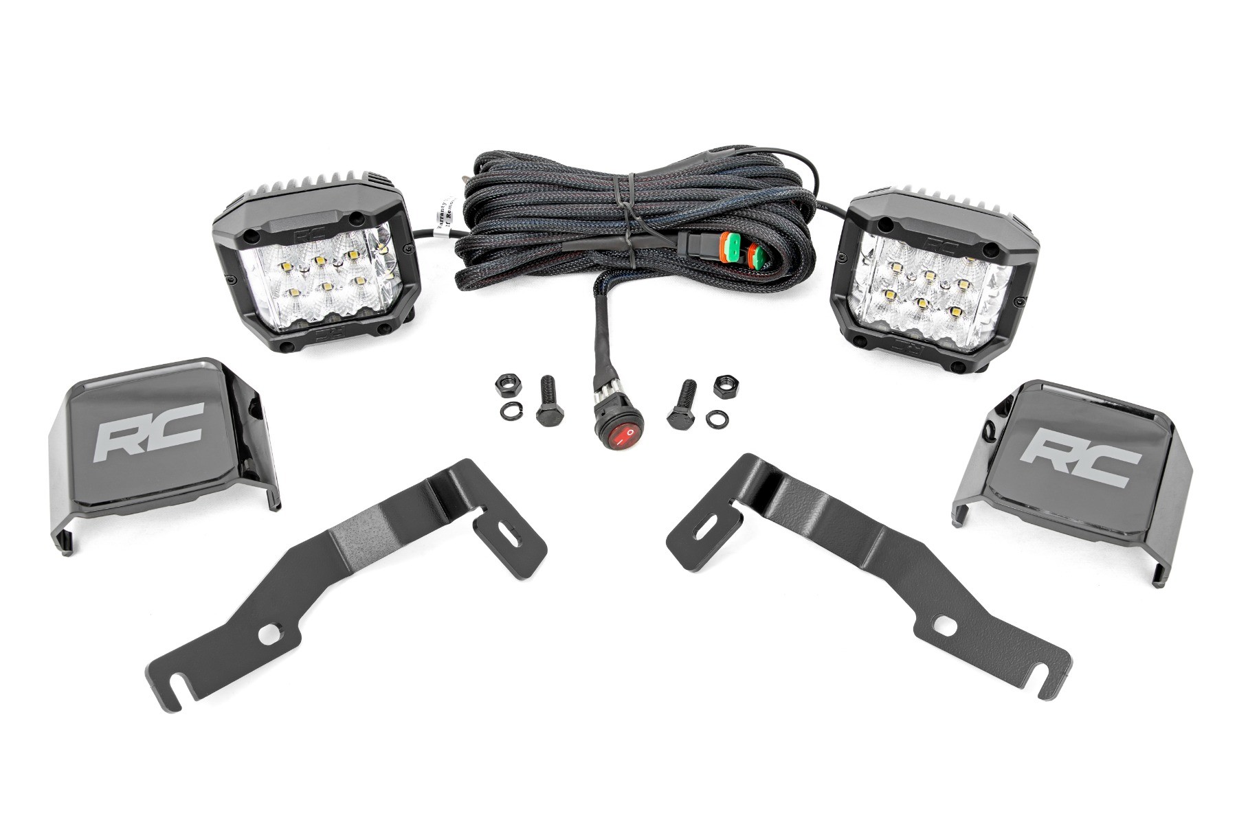 Rough Country LED Light Kit | Ditch Mount |  3" OSRAM | Wide | Toyota Tacoma 2WD/4WD (24-25)