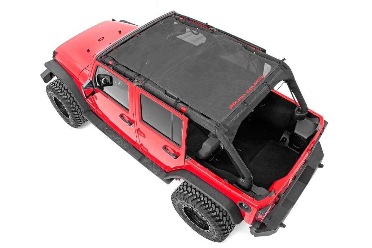 Rough Country Mesh Bikini Top Plus | Black | Jeep Wrangler Unlimited 2WD/4WD (2007-2018)