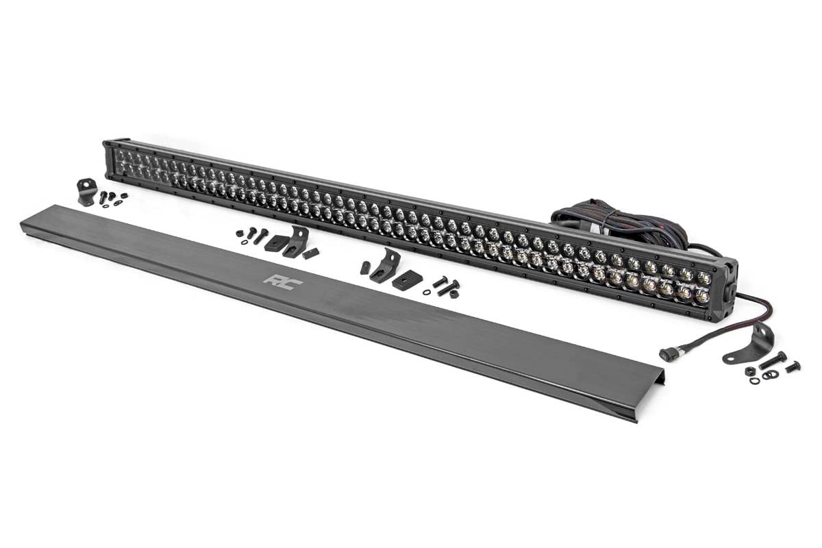 Rough Country 50 Inch Black Series LED Light Bar | Dual Row | Cool White DRL