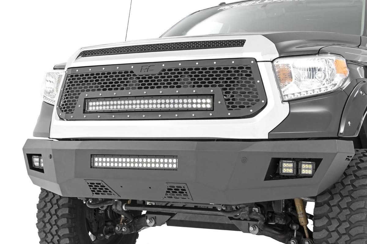 Rough Country Mesh Grille | 30" Dual Row LED | Black | Toyota Tundra 2WD/4WD (2014-2017)