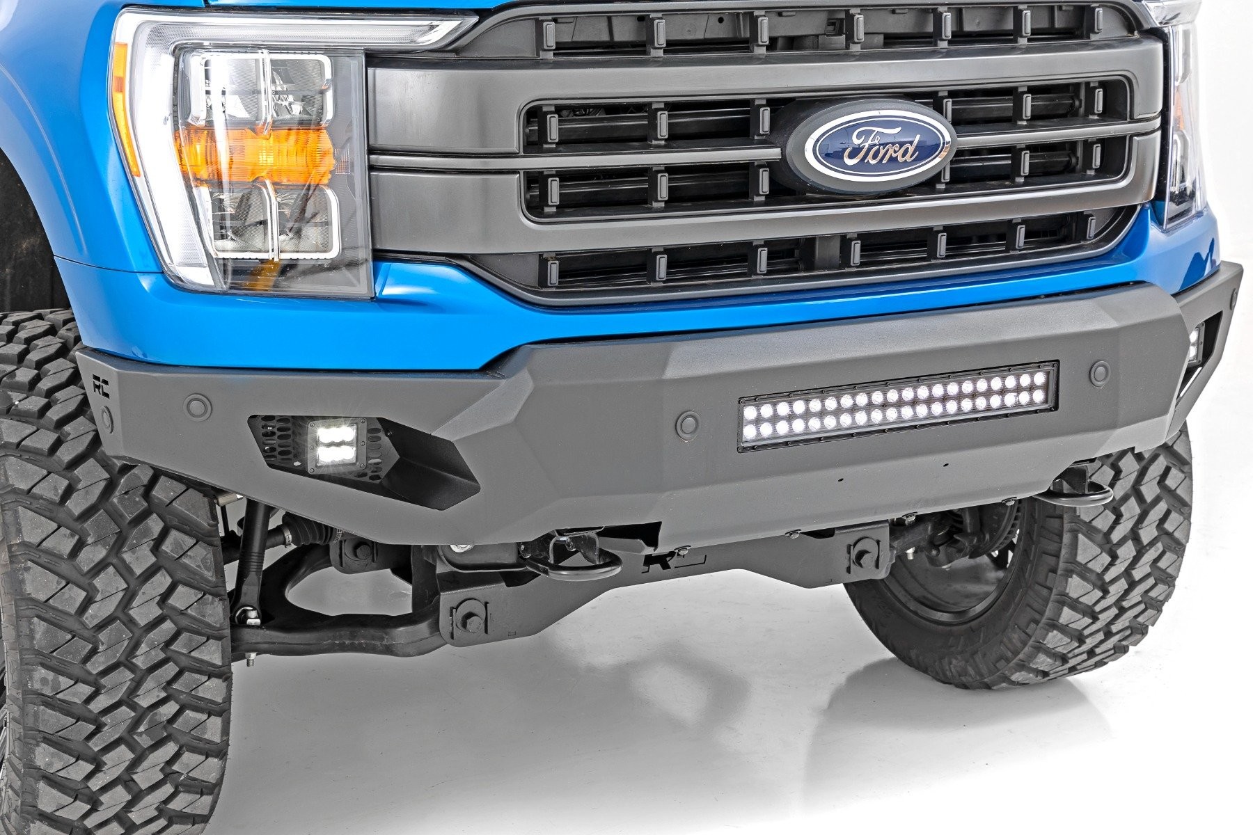 Rough Country High Clearance Front Bumper | LED Lights & Skid Plate | Ford F-150 (21-23)