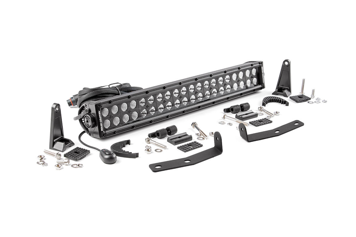 Rough Country LED Light Kit | Bumper Mount | 20" Black Dual Row | Nissan Titan XD (16-24)