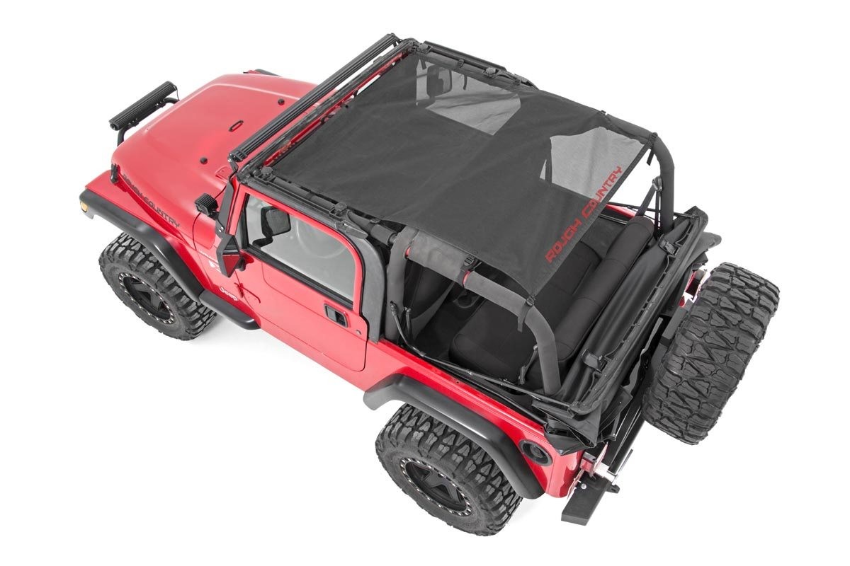 Rough Country Mesh Bikini Top Plus | Black | Jeep Wrangler TJ (97-06)/Wrangler YJ (92-95)