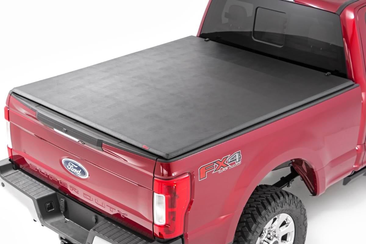 Rough Country Soft Tri-Fold Bed Cover | 6'10" Bed | Ford F-250/F-350 Super Duty (17-25)